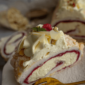 pavlova rolada s malinama