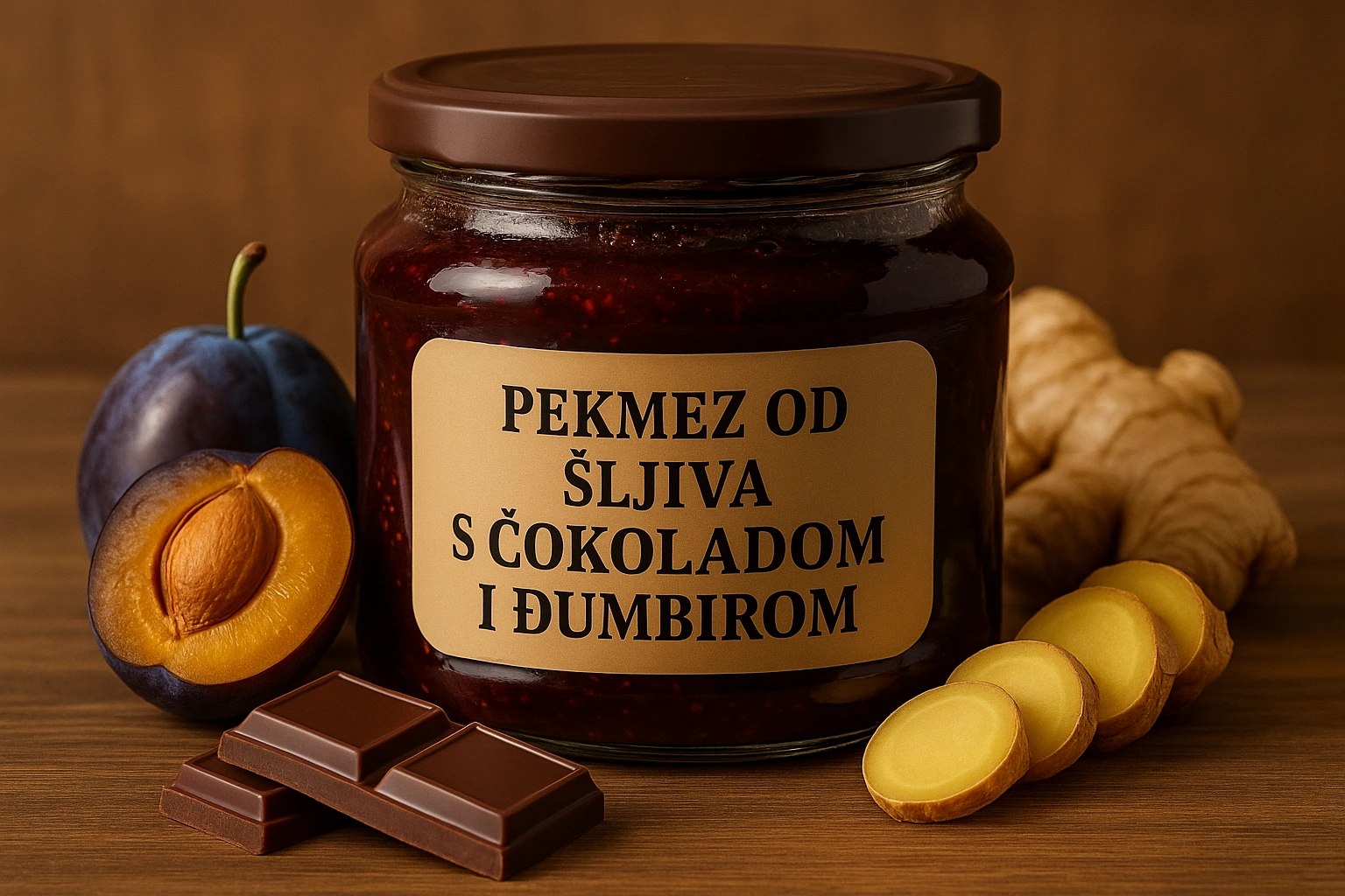 Pekmez od šljiva s čokoladom i đumbirom