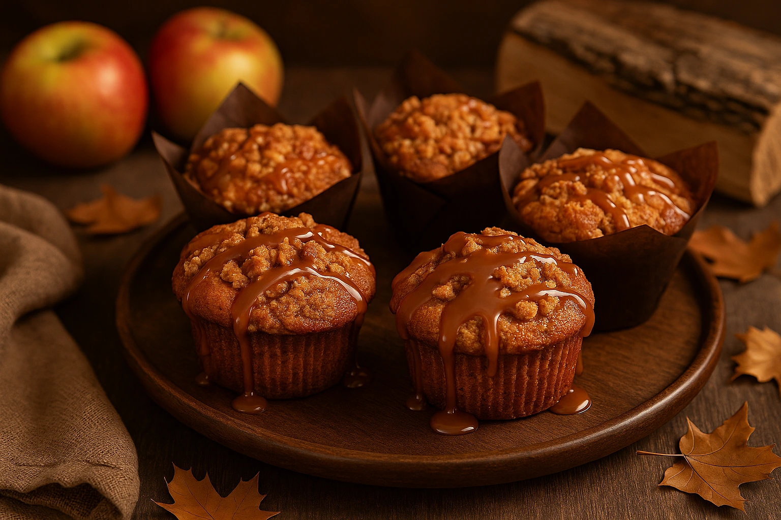 Muffini s jabukama i cimetom – Jesenski desert s crumble posipom