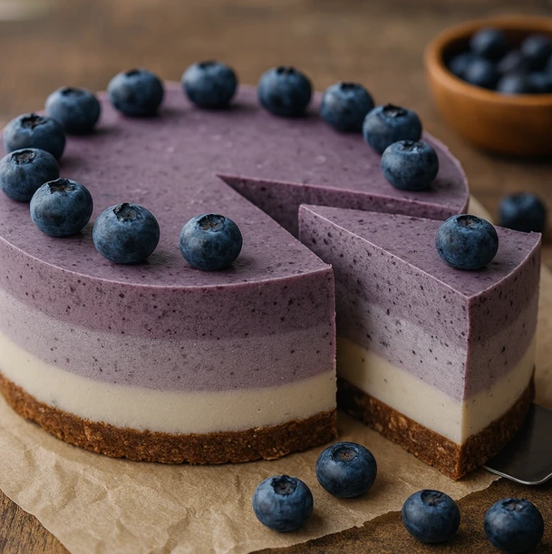 Veganski Cheesecake s Borovnicama bez pečenja i glutena