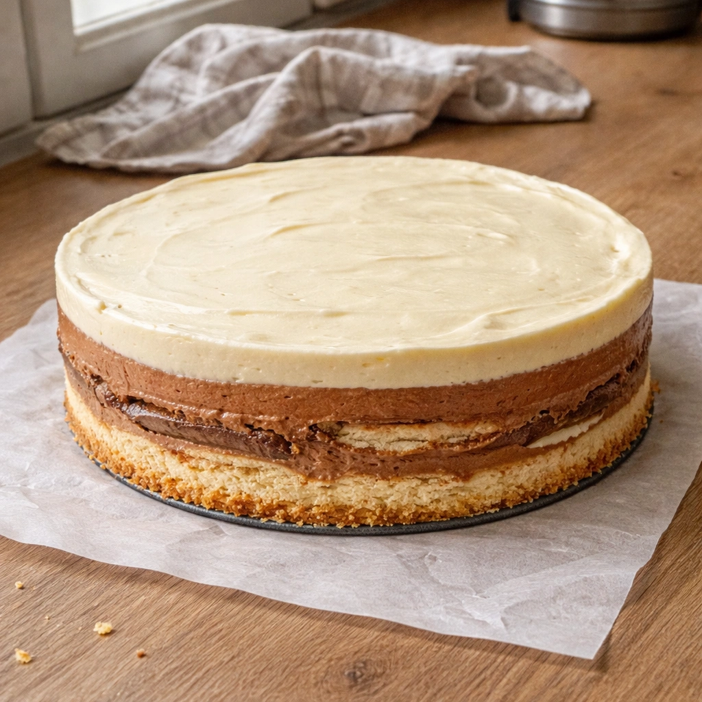 Plazma jaffa torta nakon hlađenja prije dekoracije